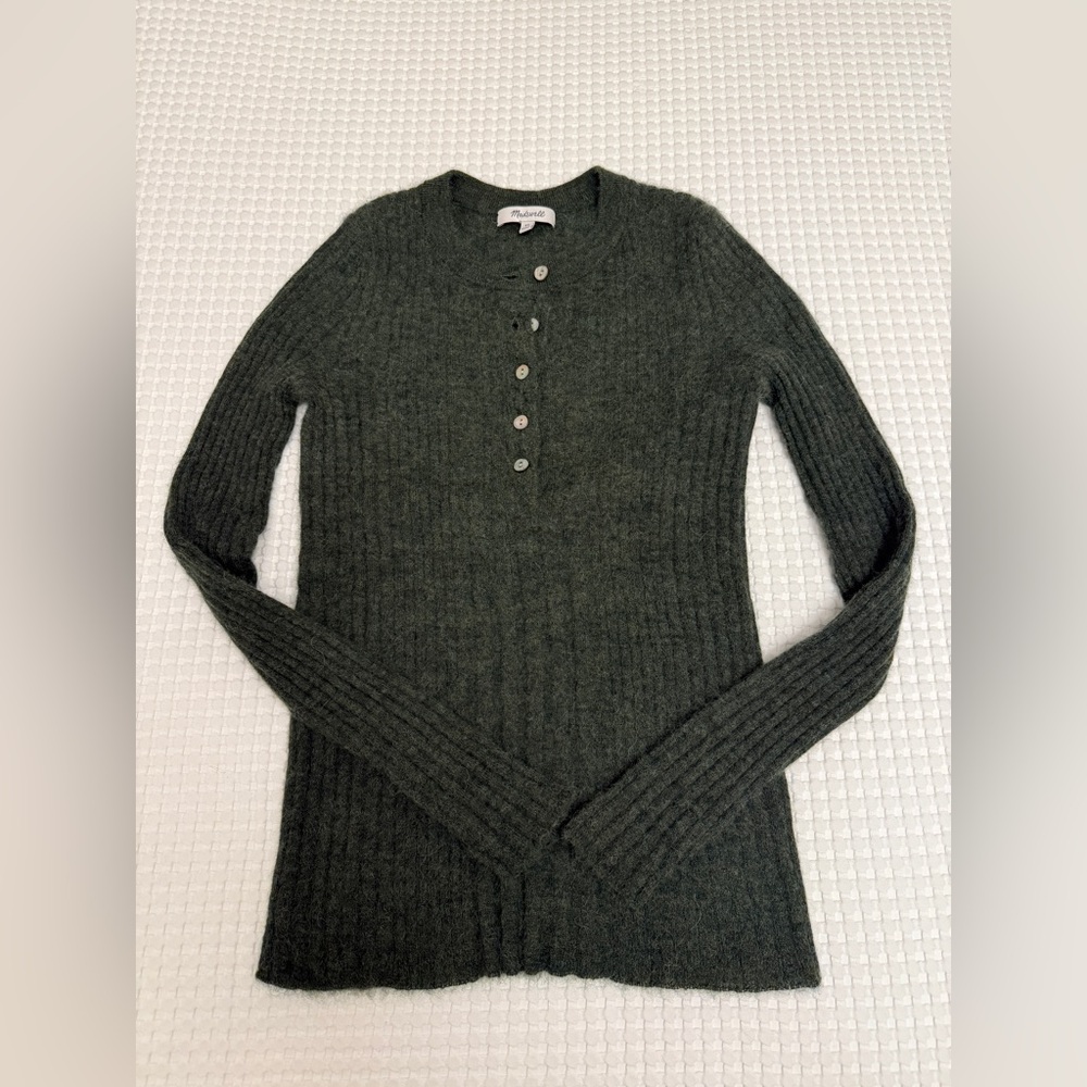 Madewell Forest green Button Sweater